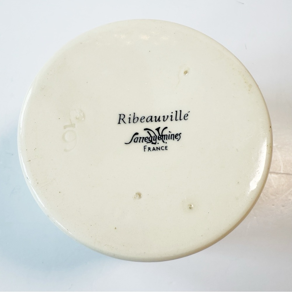 VTG 40s 60s Ribeauville French Cottage Country Folk Ceramic Jar Farmhouse Rustic - Picture 9 of 9